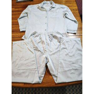 Miss Elaine intimate sleepwear PJ set soft silky pastel blue size small womens